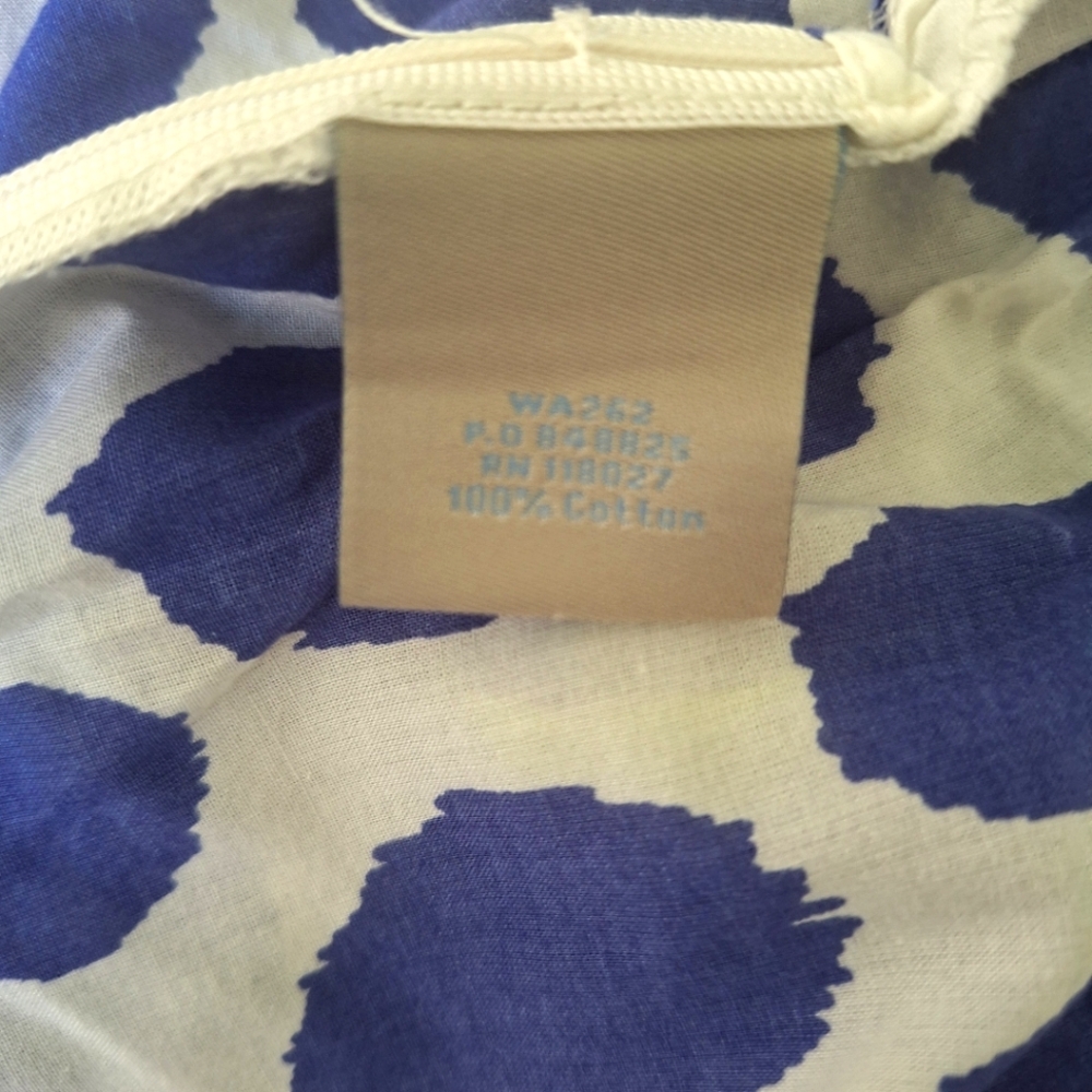 Boden Women's White And Blue Polka Dot Cotton V-neck Tank Top - Size 10 - Picture 10 of 10